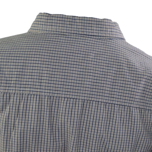 Aeropostale Men Sz XXL  Shirt Long Sleeves Plaid Pearl Blue Brown 100% Cotton - Picture 6 of 11